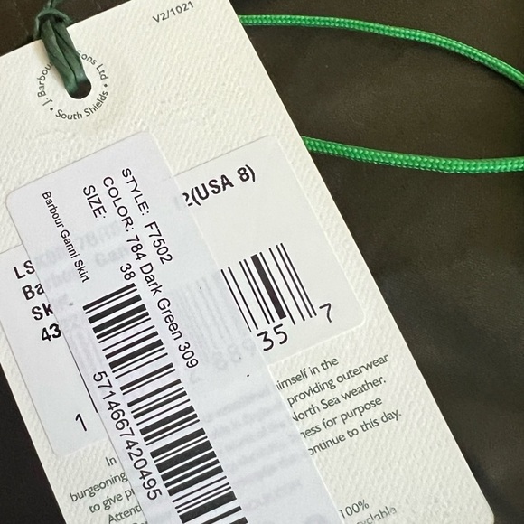 Barbour x GANNI Khaki Mini Skirt NWT SIze US 8 - Picture 9 of 9